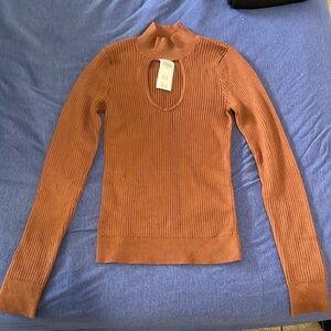 Abercrombie and Fitch Mockneck Keyhole Sweater Top